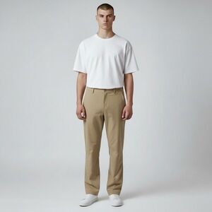 RHONE Pants Mens 38x33 Khaki Commuter Chino Japanese Warp Knit Stretch Fabric